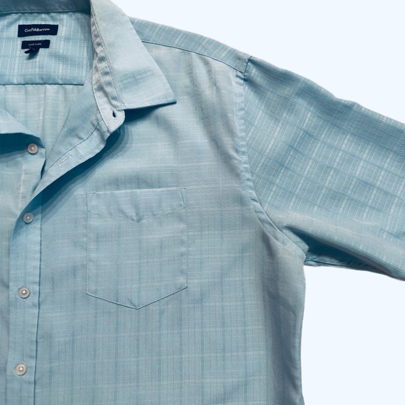 CROFT & BARROW ~ Light Aqua Blue Short Sleeve Button Down Shirt size XL - Picture 4 of 8